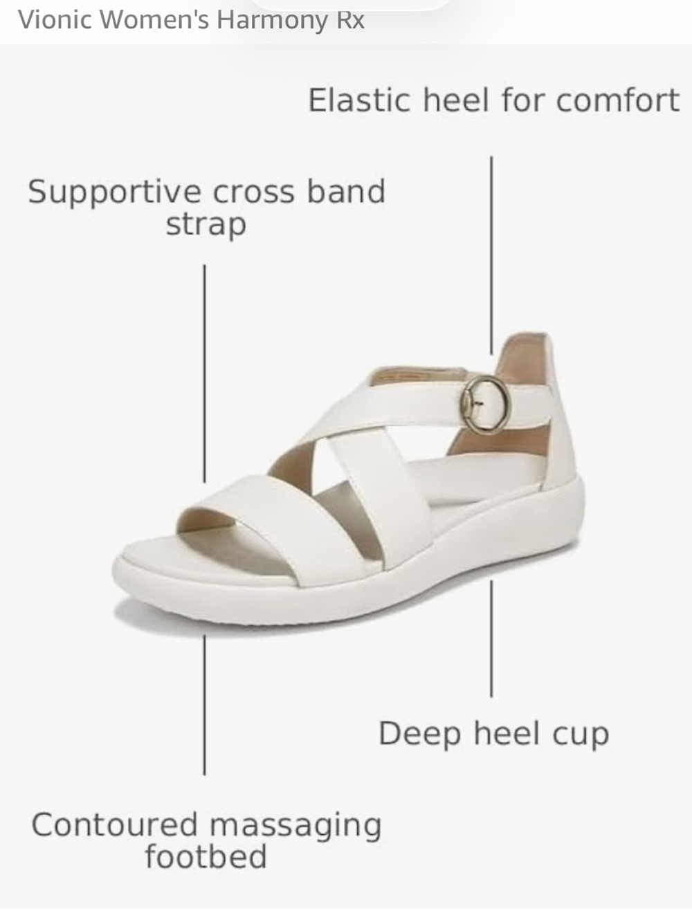 Vionic Harmony RX Sandal Cream - Picture 10 of 16